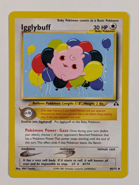 Igglybuff - 40/75 - Uncommon Unlimited Neo Discovery - Pokemon Card - NM