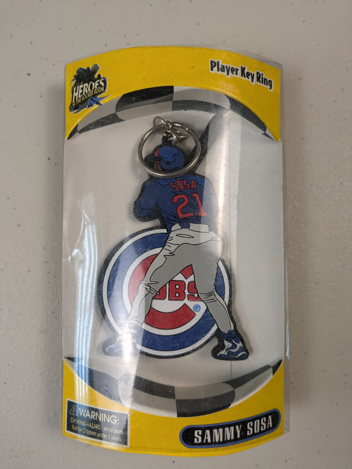 Sammy Sosa Crown Pro Heroes of the Locker Room Player Key Ring MLB Cubs 1998 New