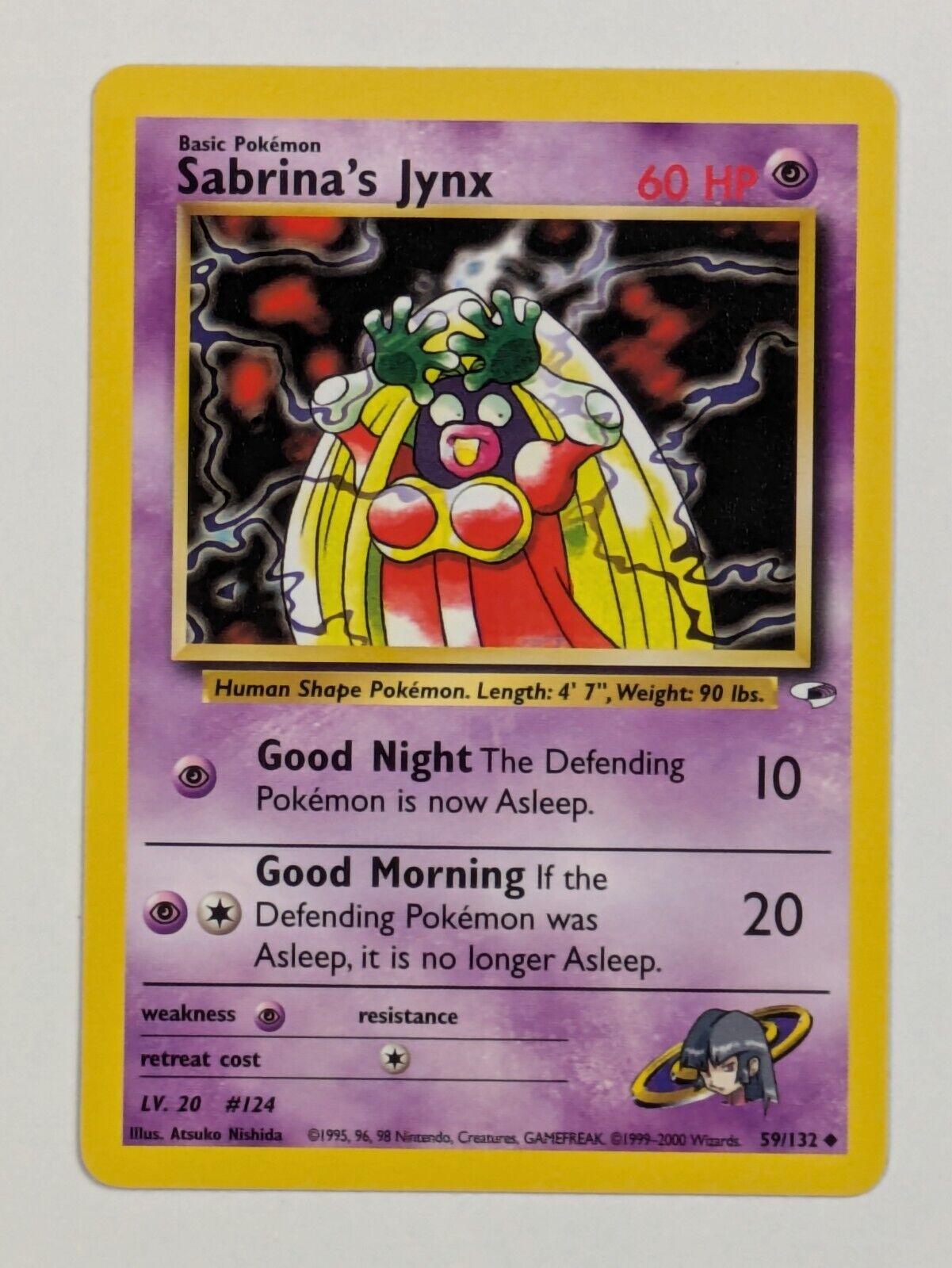 Sabrina's Jynx - 59/132 - Uncommon Unlimited Gym Heroes - Pokemon Card - NM