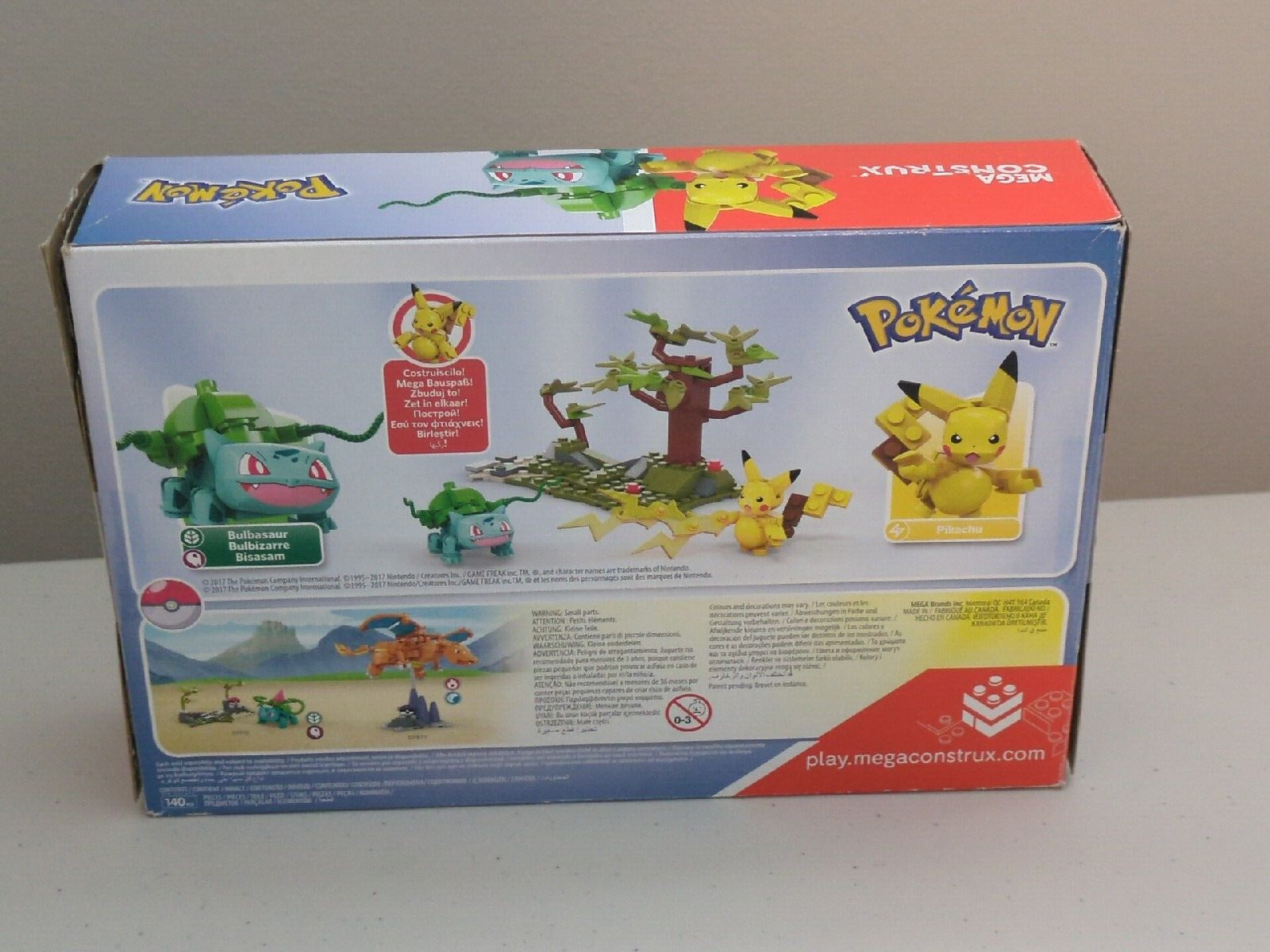 Mega Construx Pokemon Pikachu vs Bubasaur 2017 DYF11 140 Pcs Complete Set