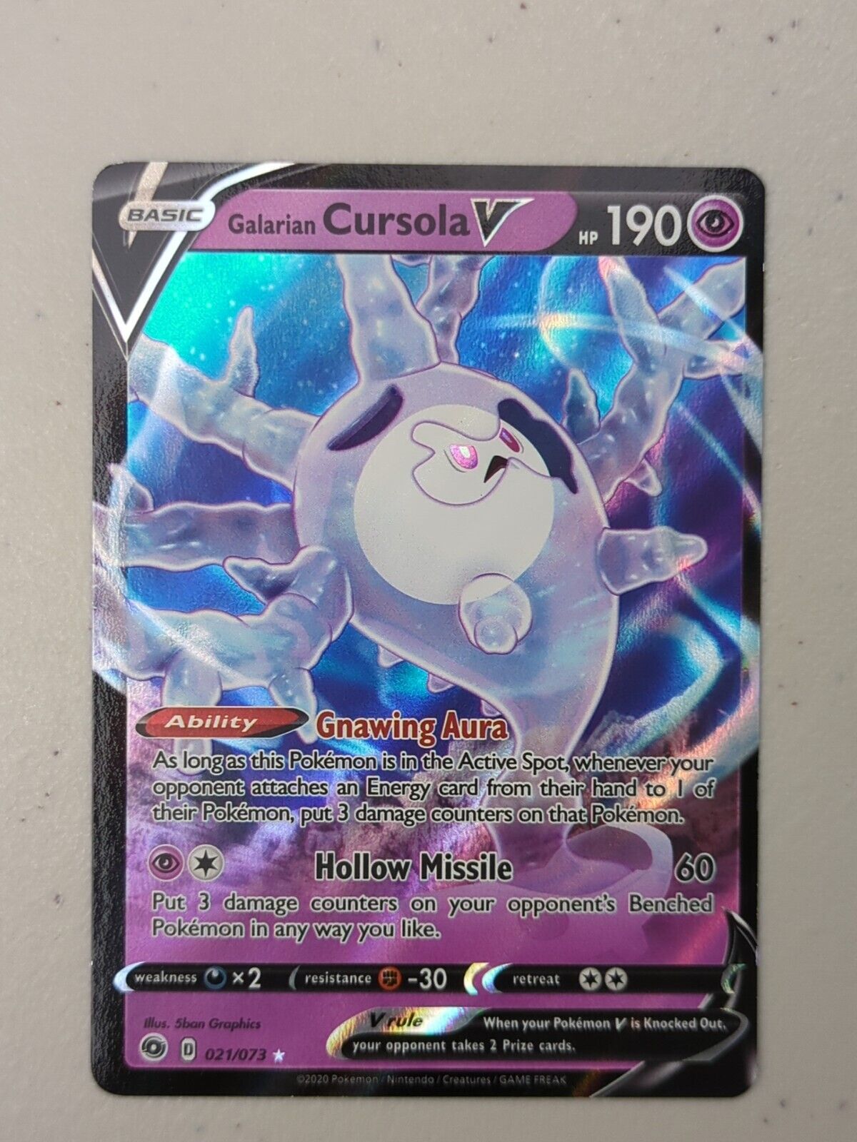 Galarian Cursola V - 21/73 Champion's Path - Ultra Rare - Pokemon Card - NM