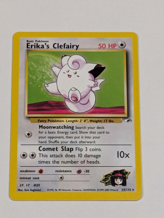 Erika's Clefairy - 25/132 - Rare Unlimited Gym Heroes - Pokemon Card - NM