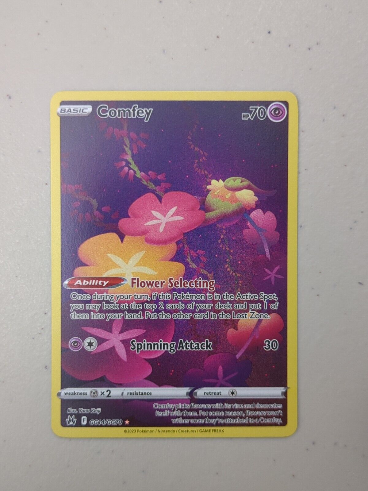 Comfey - GG14/GG70 - Holo Rare Crown Zenith Galarian Gallery - Pokemon Card - NM