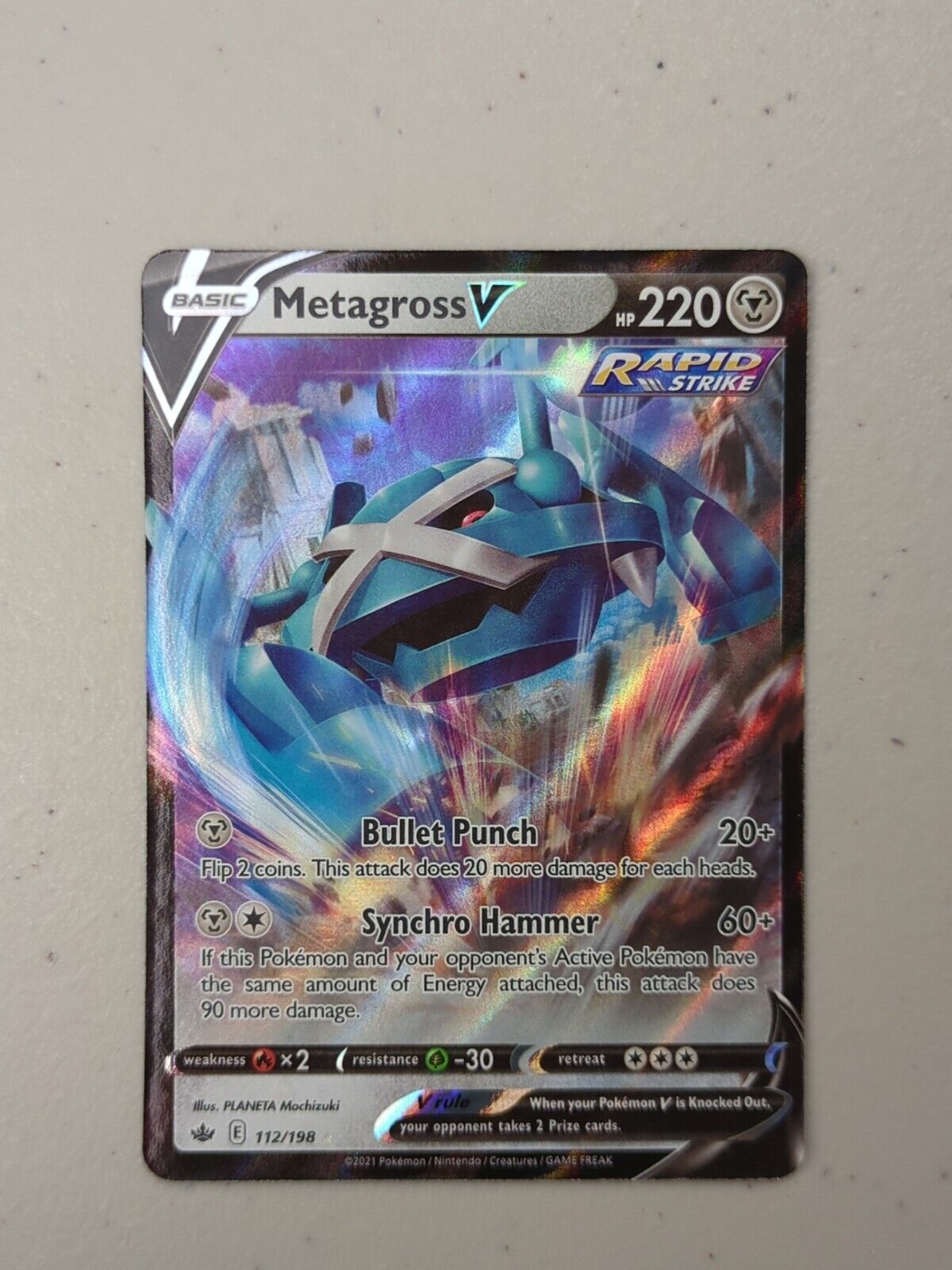 Metagross V - 112/198 - Ultra Rare Chilling Reign - Pokemon Card - NM