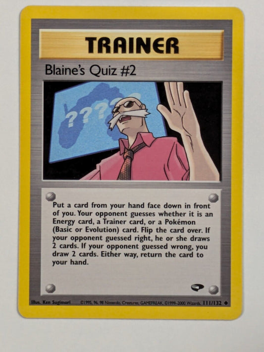 Blaine's Quiz #2 - 111/132 - Uncommon Gym Challenge - Pokemon Card - NM