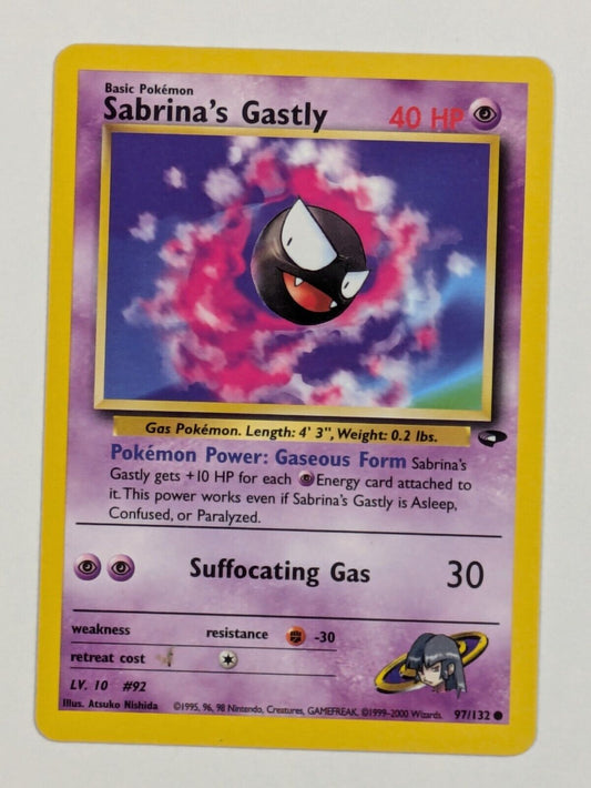 Sabrina's Gastly - 97/132 - Common Unlimited Gym Challenge - Pokemon Card - NM