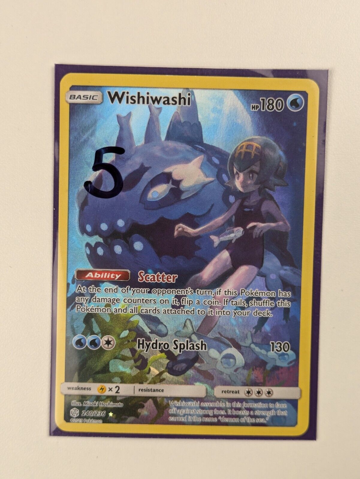 Wishiwashi - 240/236 - Secret Rare Cosmic Eclipse - Pokemon Card - NM