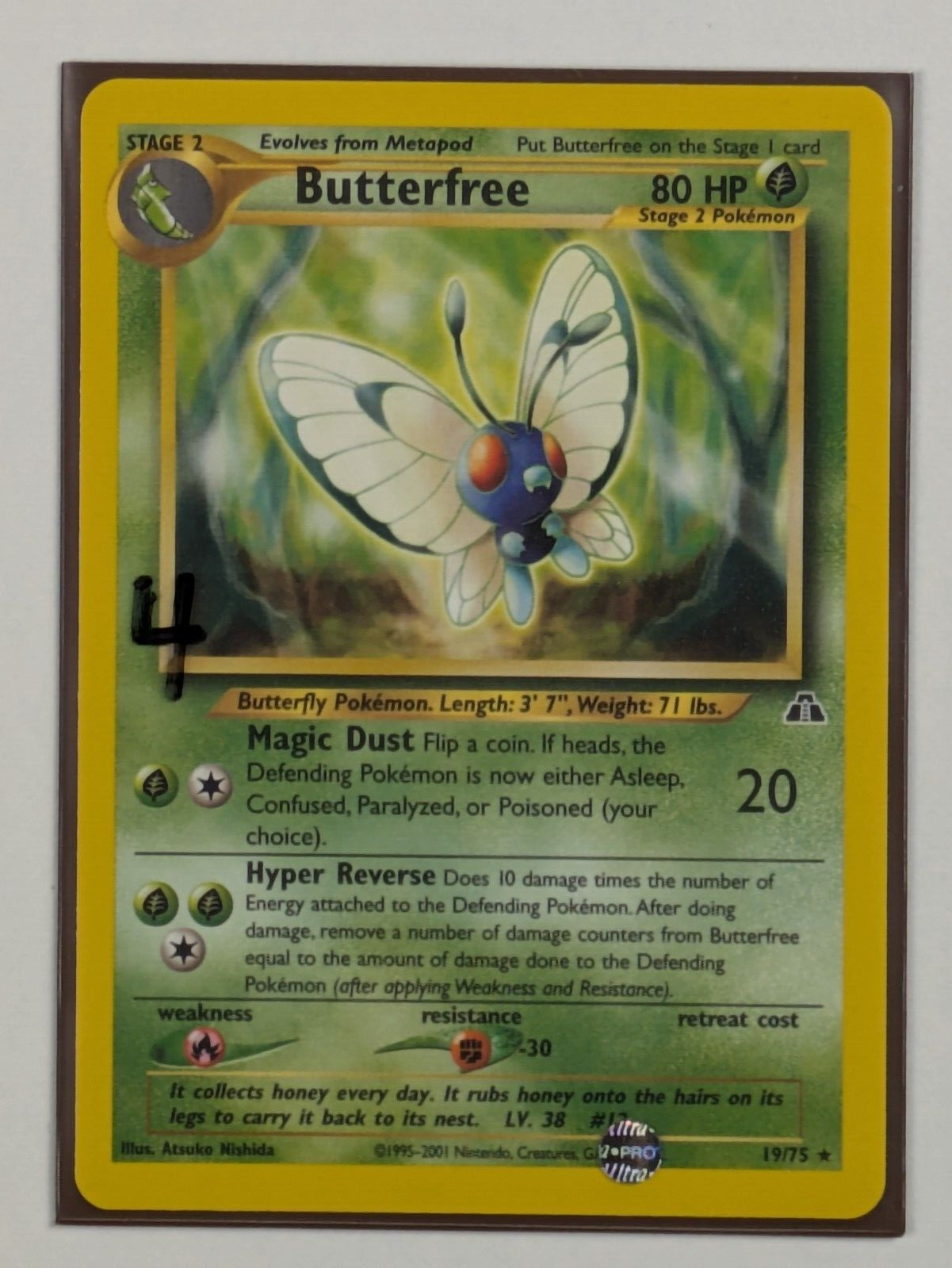 Butterfree - 19/75 - Rare Unlimited Neo Discovery - Pokemon Card - NM