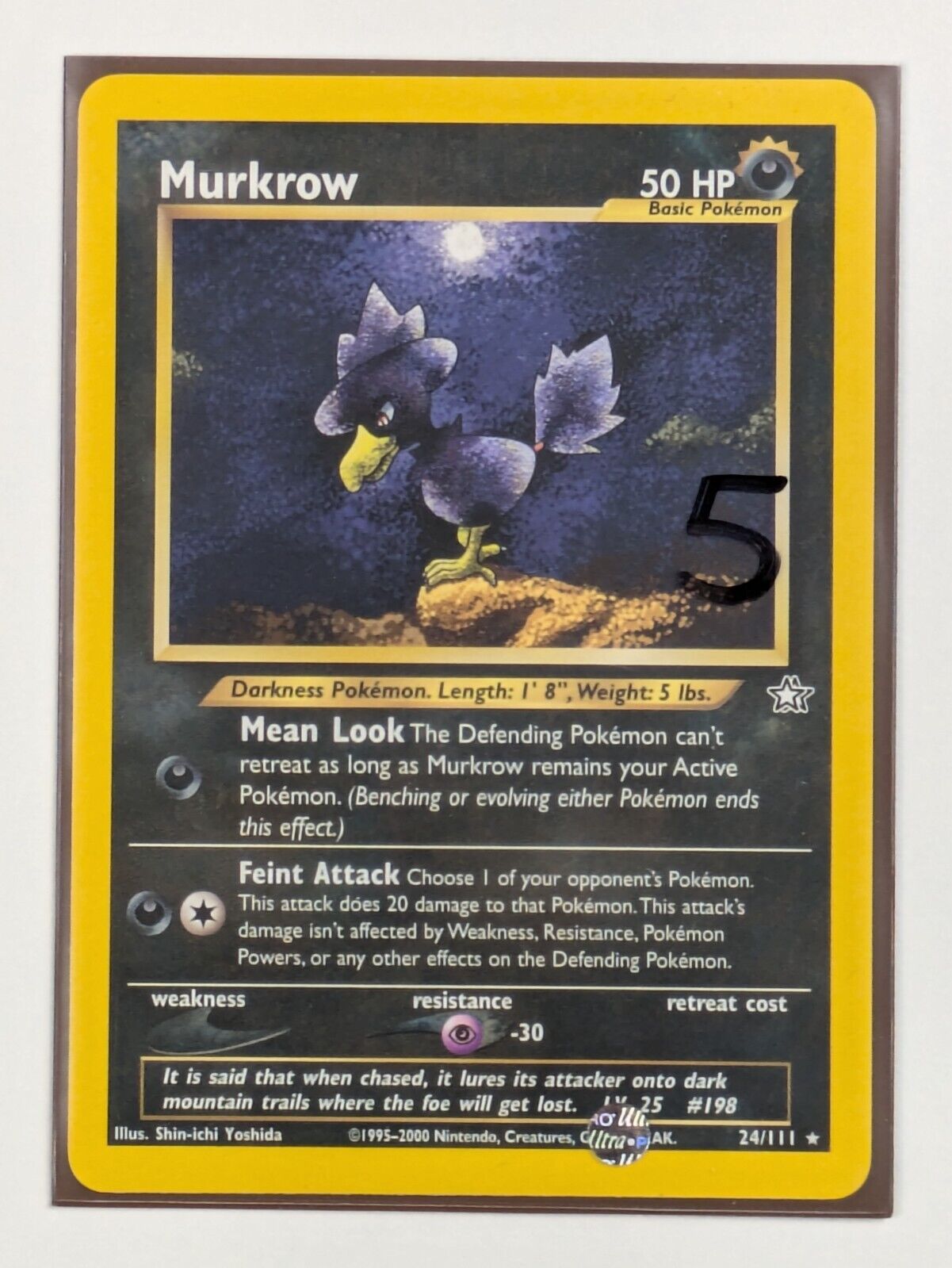 Murkrow - 24/111 - Rare Unlimited Neo Genesis - Pokemon Card - NM