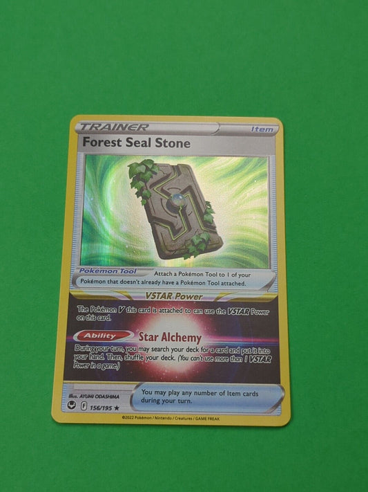 Forest Seal Stone - 156/195 - Holo Rare Silver Tempest - Pokemon Card - NM