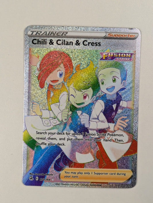 Chili & Cilan & Cress - 273/264 - Hyper Rare Fusion Strike - Pokemon Card - NM