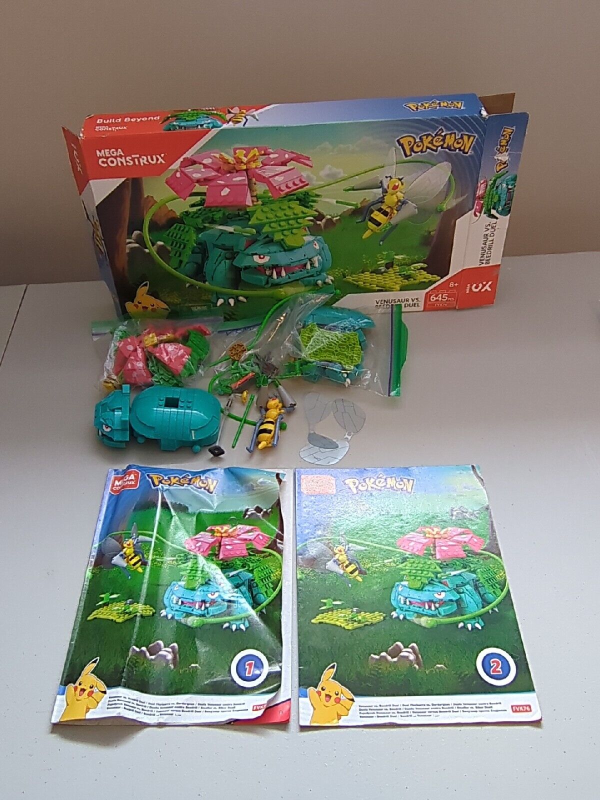 Mega Construx Pokemon Venusaur vs. Beedrill Duel Set FVK76 645 pcs Rare!