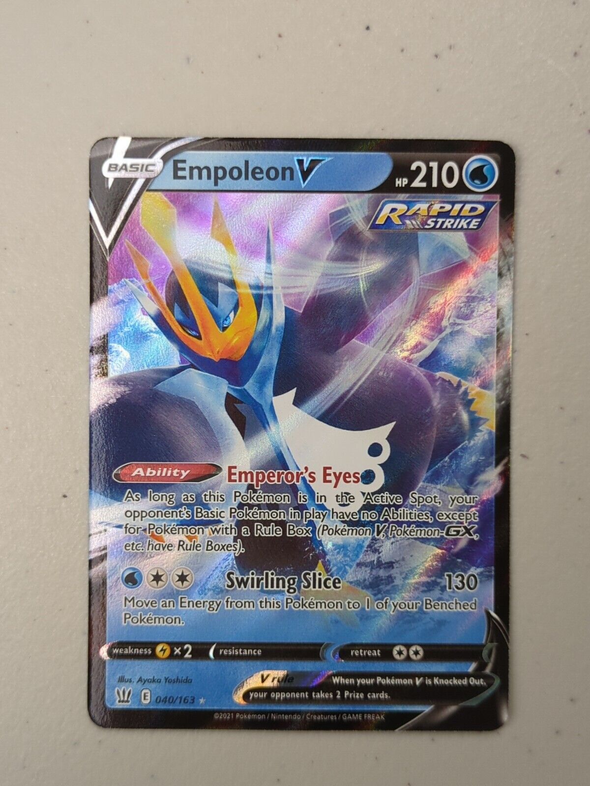 Empoleon V - 040/163 - Ultra Rare Battle Styles - Pokemon Card - NM