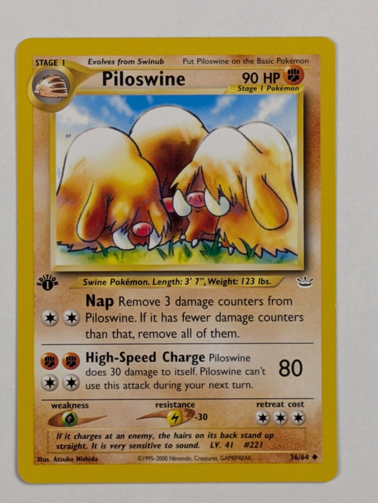 Piloswine - 36/64 - Uncommon 1st Edition Neo Revelation - Pokemon Card - NM