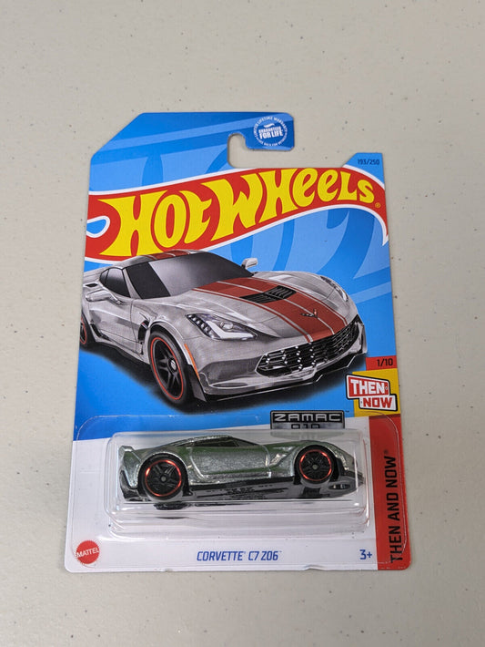 Hot Wheels Corvette C7 Z06 Zamac #10 2023 Walmart Exclusive Then and Now 1/10