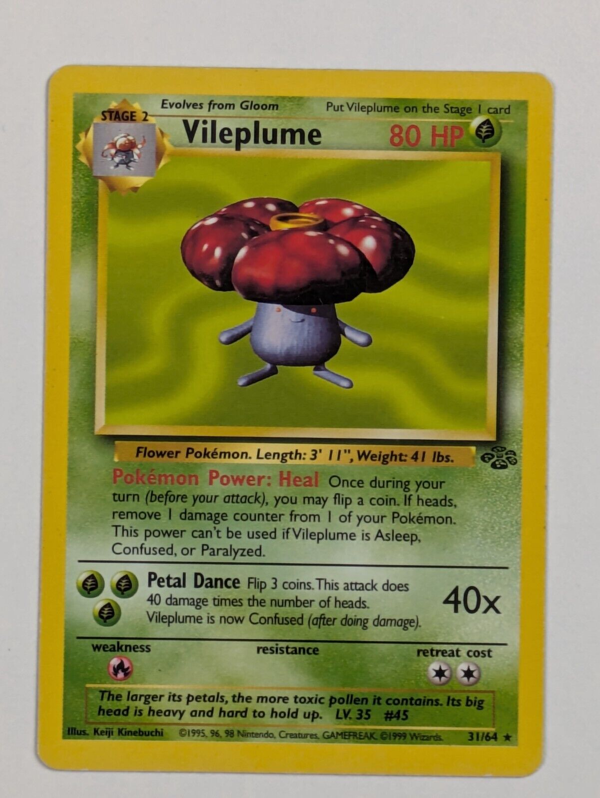 Vileplume - 31/64 - Rare Unlimited Jungle - Pokemon Card - NM