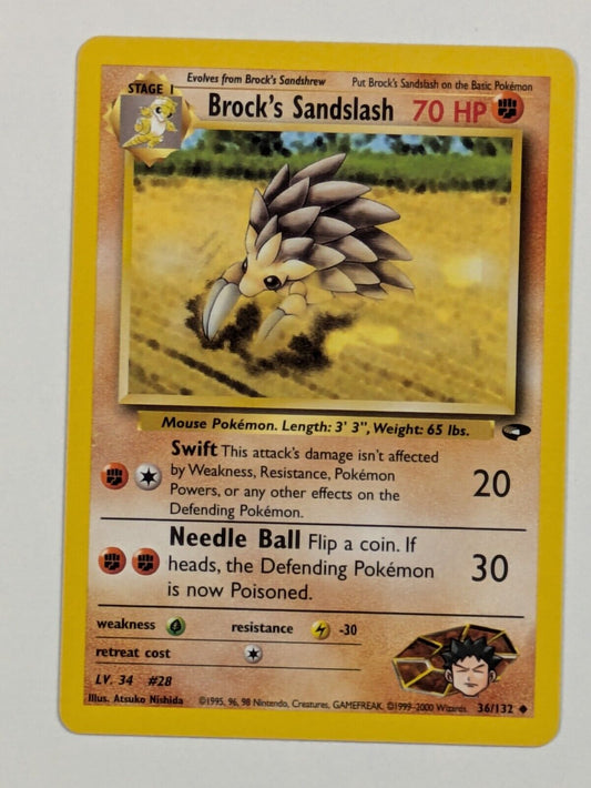 Brock's Sandslash - 36/132 - Uncommon Gym Challenge - Pokemon Card - NM