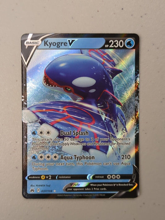 Kyogre V - 037/159 - Ultra Rare Crown Zenith - Pokemon Card - NM