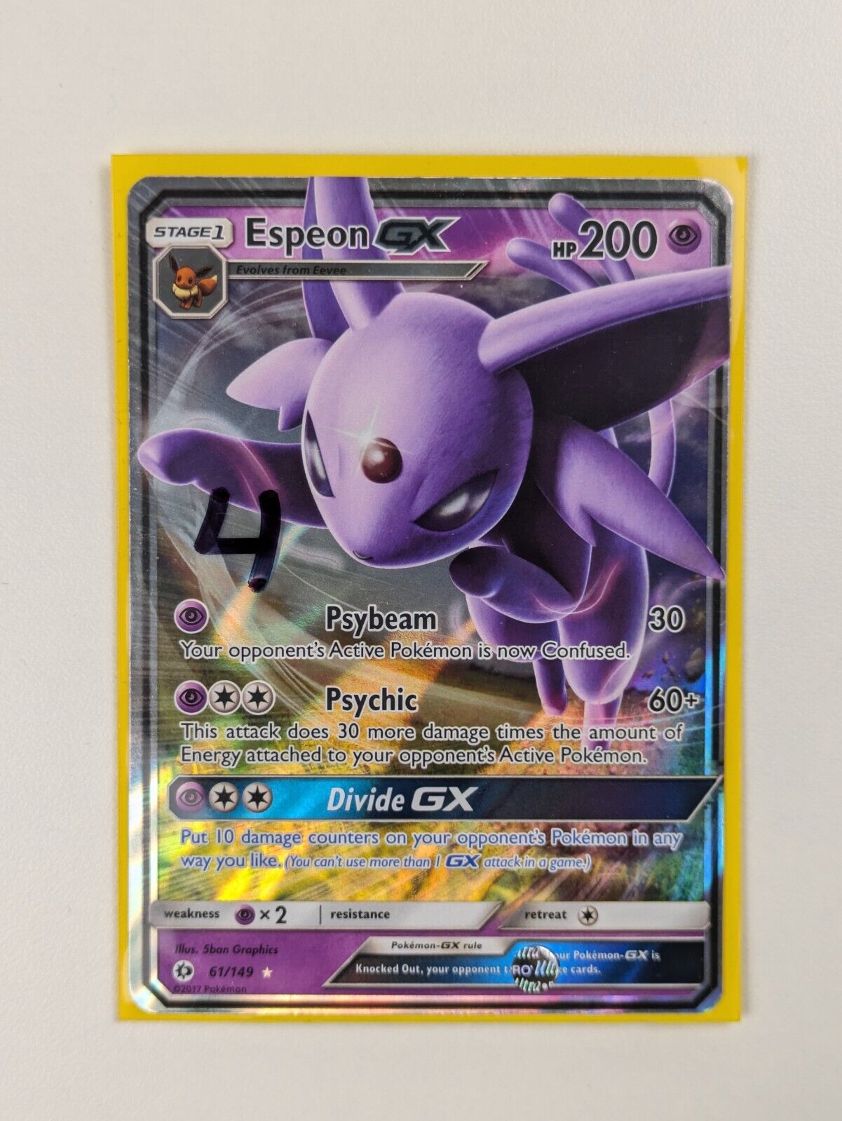 Espeon GX - 61/149 - Ultra Rare Sun & Moon - Pokemon Card - NM