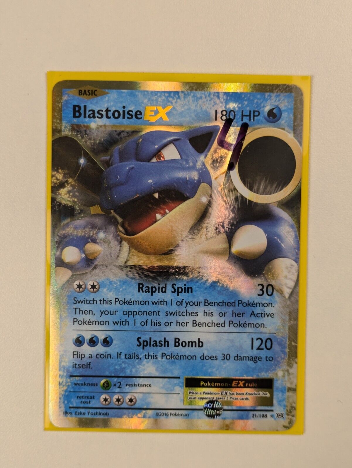 Blastoise EX - 21/108 - Ultra Rare Evolutions - Pokemon Card - NM