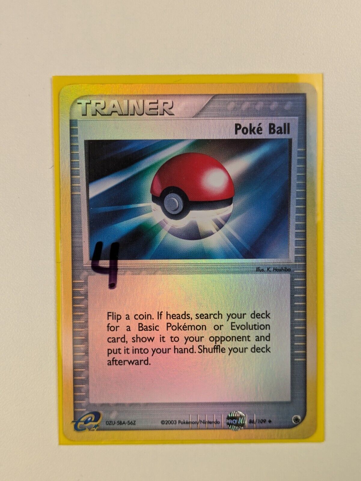 Poke Ball - 86/109 - Uncommon Reverse Holo Ruby & Sapphire - Pokemon Card - NM