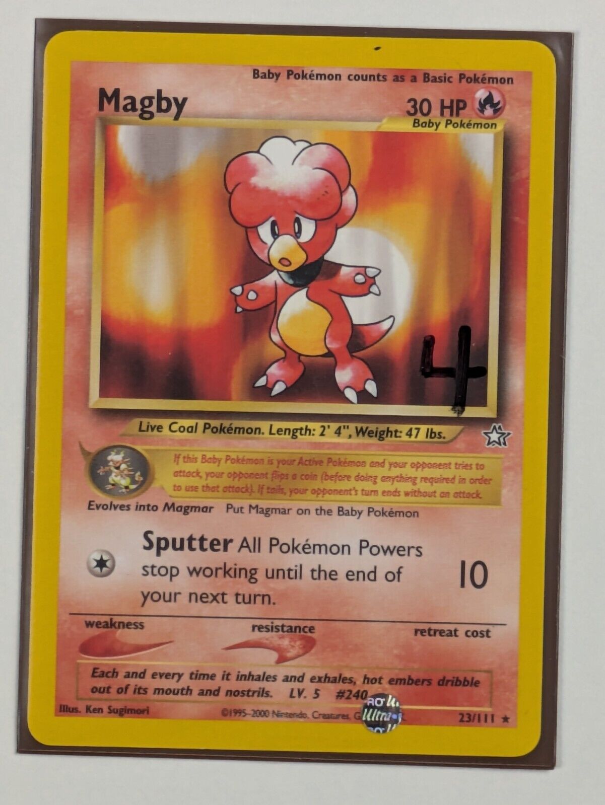 Magby - 23/111 - Rare Neo Genesis - Pokemon Card - NM