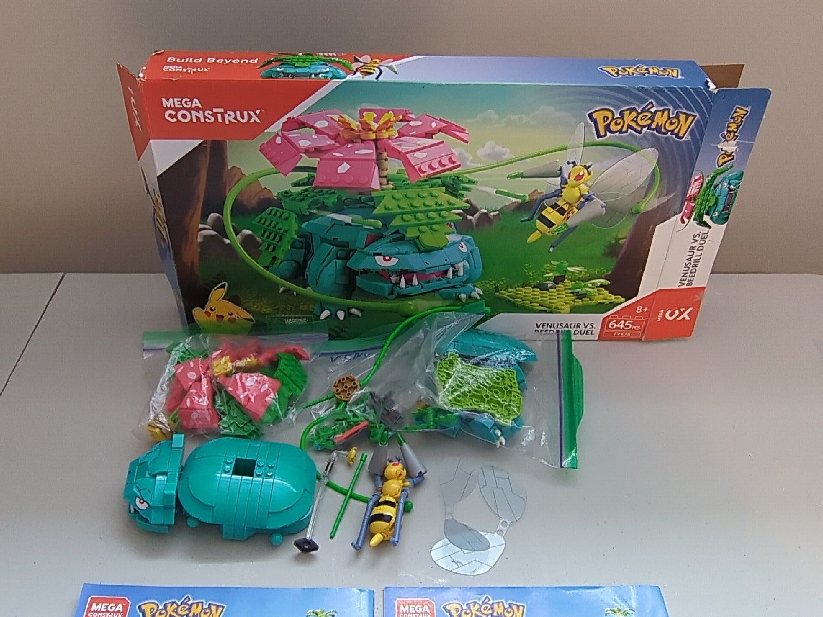 Mega Construx Pokemon Venusaur vs. Beedrill Duel Set FVK76 645 pcs Rare!