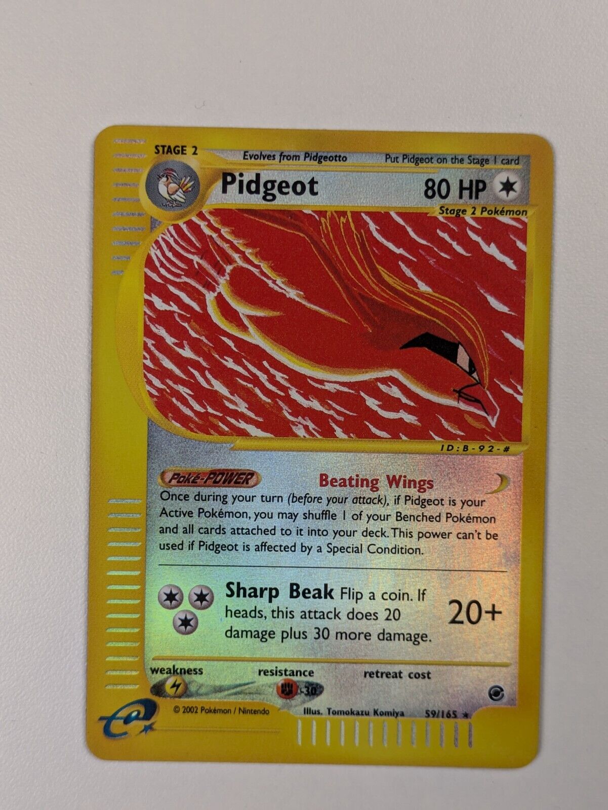 Pidgeot - 59/165 - Rare Reverse Holo Expedition - Pokemon Card - LP