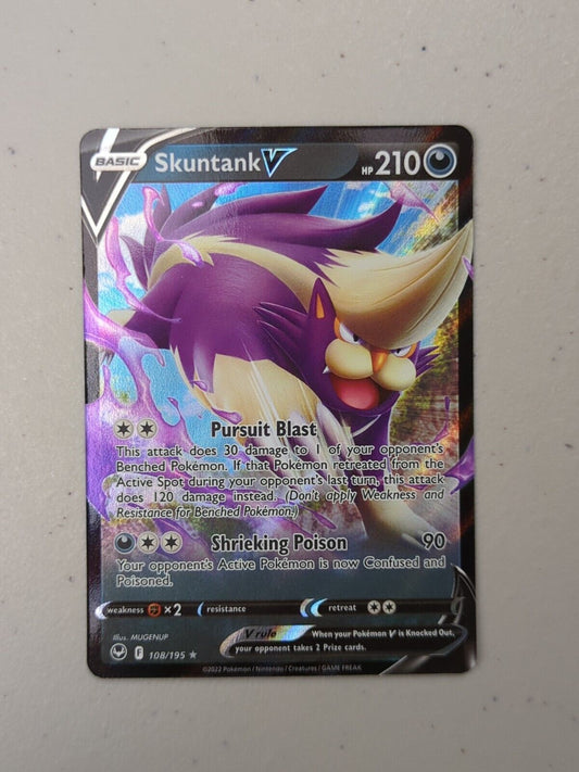 Skuntank V - 108/195 - Ultra Rare Silver Tempest - Pokemon Card - NM