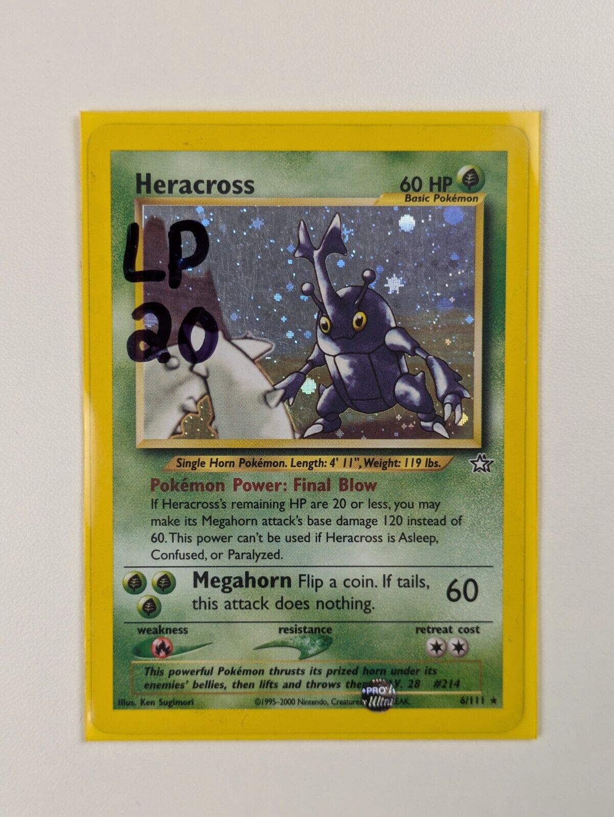 Heracross - 6/111 - Holo Unlimited Neo Genesis - Pokemon Card - LP