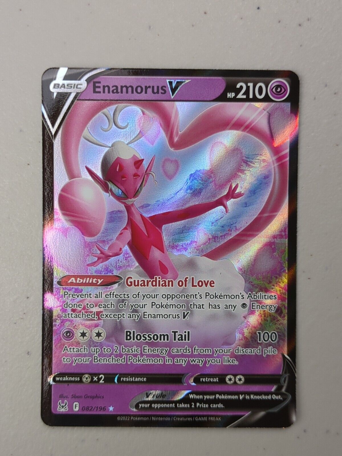 Enamorus V - 082/196 - Ultra Rare Lost Origin - Pokemon Card - NM