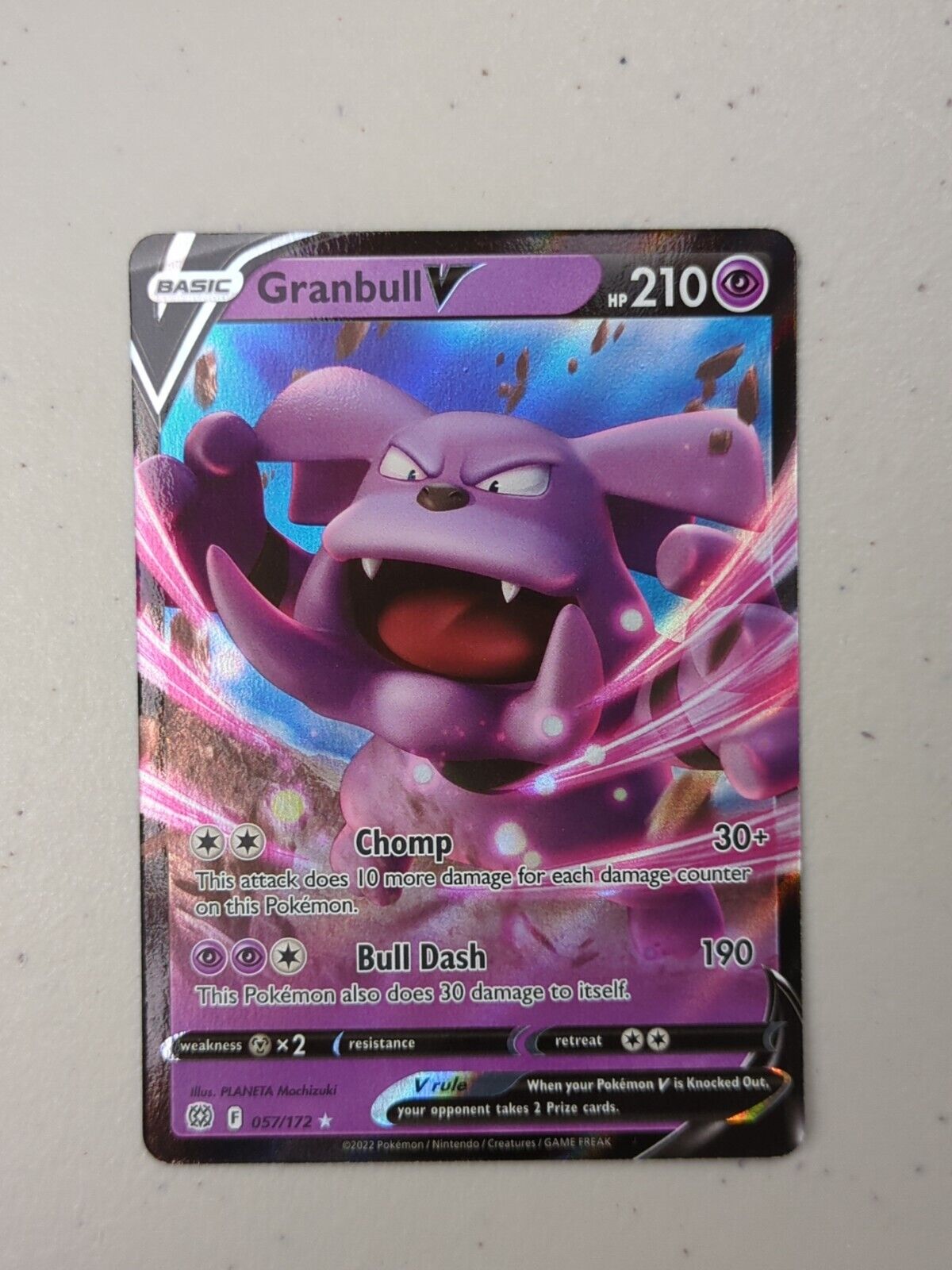 Granbull V - 057/172 - Ultra Rare Brilliant Stars - Pokemon Card - NM