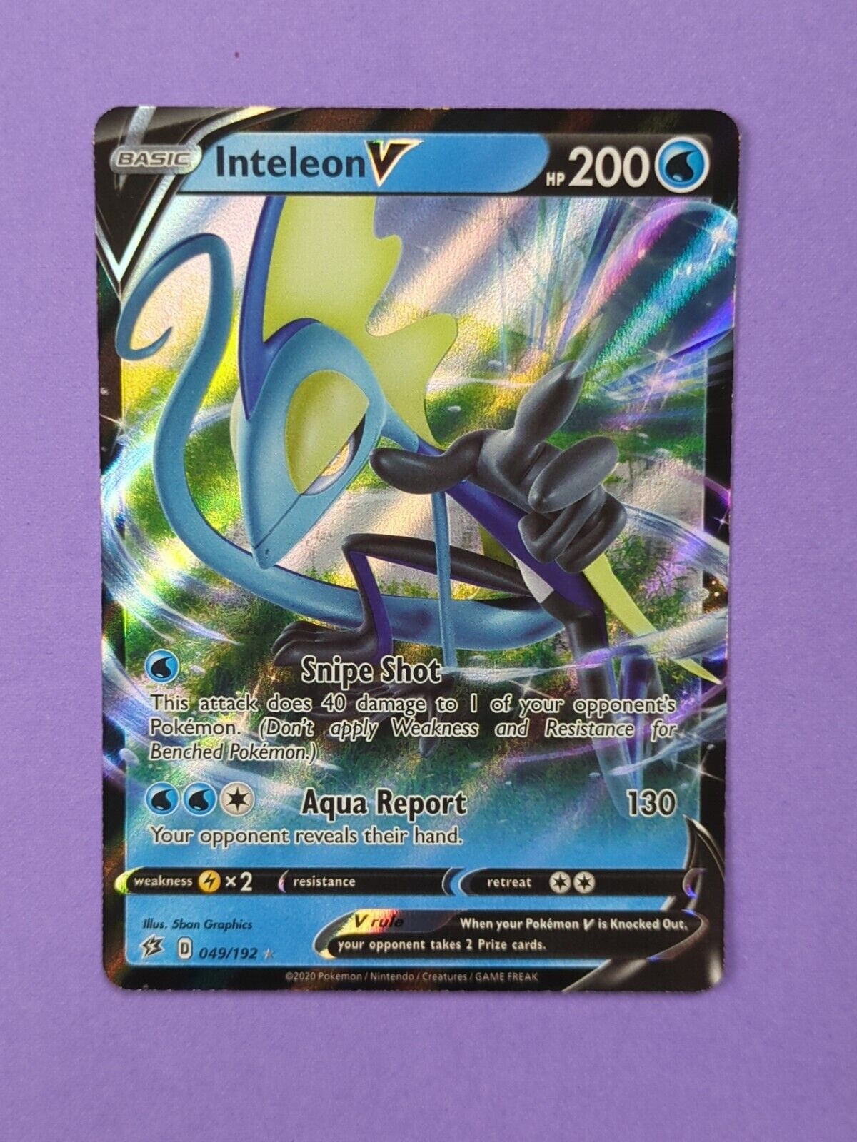 Inteleon V - 049/192 - Ultra Rare Rebel Clash - Pokemon - NM