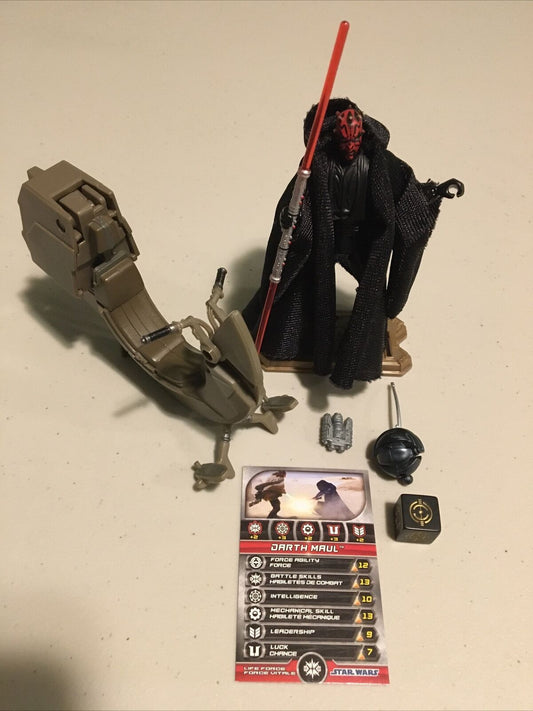 Star Wars Sith Speeder Vehicle with Darth Maul Action Figure 4 Inches - COMPLETE