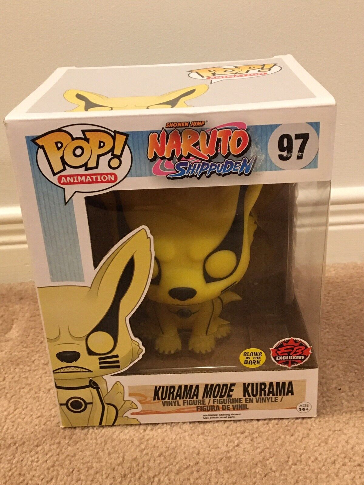 Funko Pop Naruto Kurama Mode Kurama #97 Glow in the Dark Exclusive Vinyl Figure