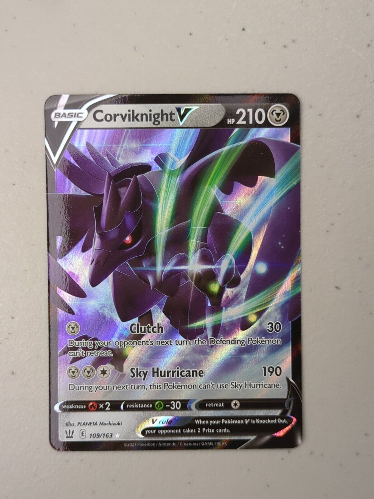 Corviknight V - 109/163 - Ultra Rare Battle Styles  - Pokemon Card - NM