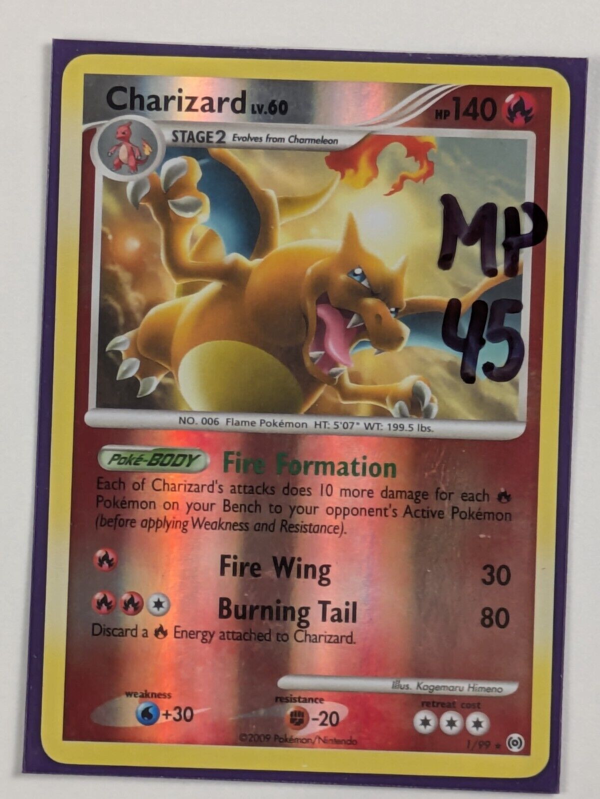 Charizard - 1/99 - Holo Rare Reverse Holo Arceus - Pokemon Card - MP