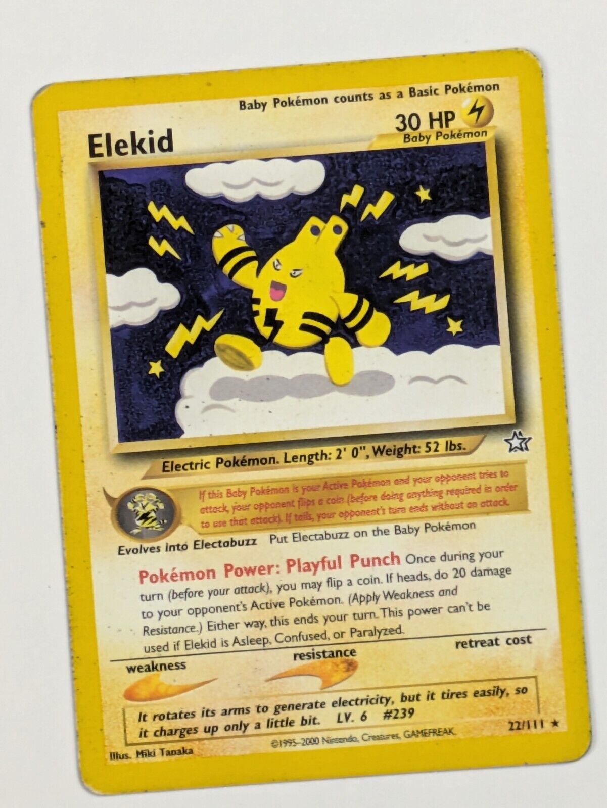 Elekid - 22/111 - Rare Unlimited Neo Genesis - Pokemon Card - MP