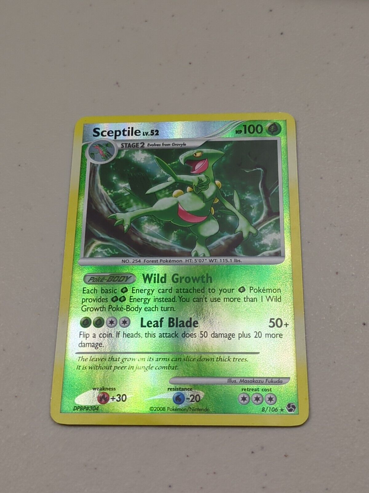 Sceptile - 8/106 - Holo Rare Great Encounters - Pokemon Card - MP