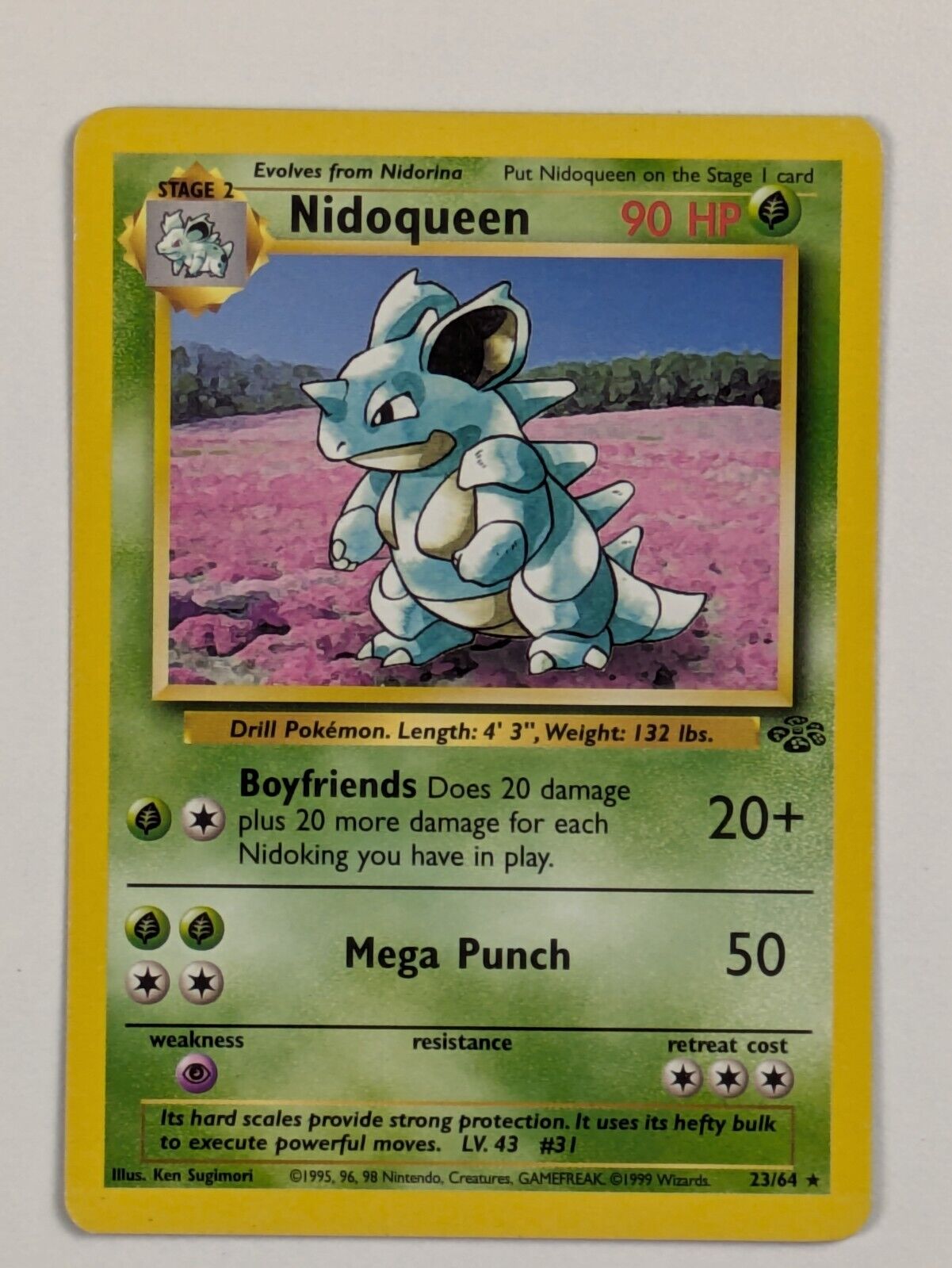 Nidoqueen - 23/64 - Rare Unlimited Jungle - Pokemon Card - NM