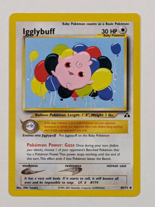 Igglybuff - 40/75 - Uncommon Unlimited Neo Discovery - Pokemon Card - NM