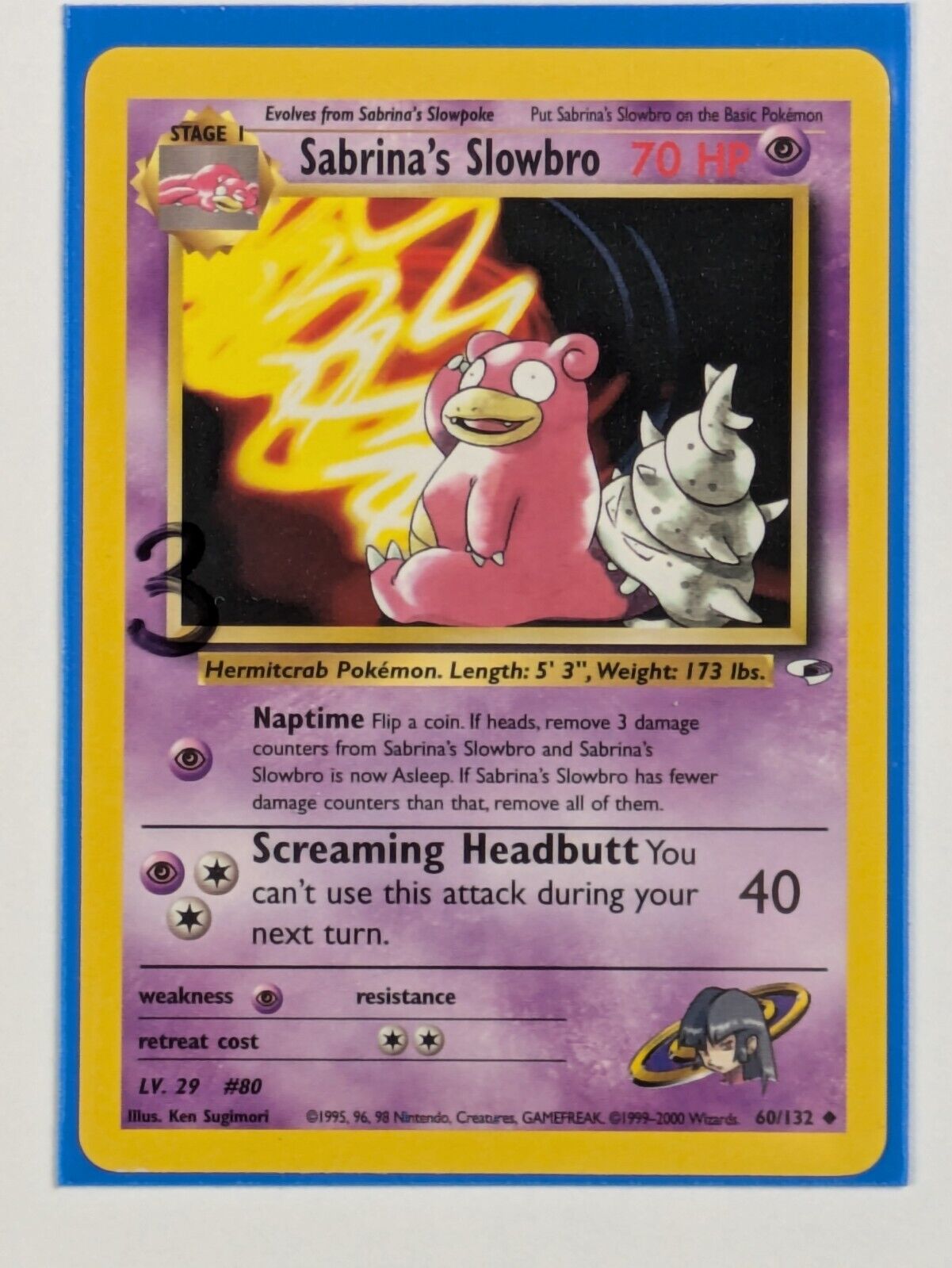 Sabrina's Slowbro - 60/132 - Uncommon Gym Challenge - Pokemon Card - NM