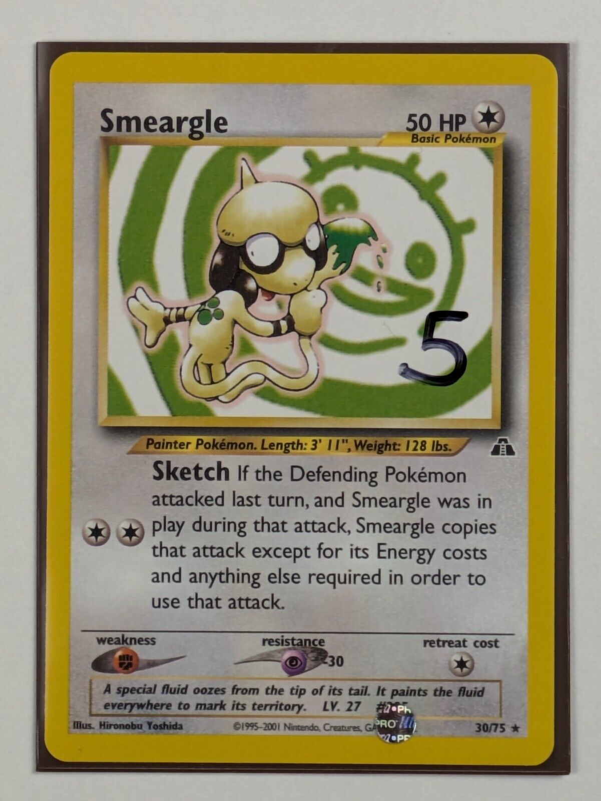 Smeargle - 30/75 - Rare Unlimited Neo Discovery - Pokemon Card - NM