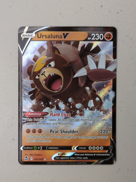 Ursaluna V - 102/195 - Ultra Rare Silver Tempest - Pokemon Card - NM