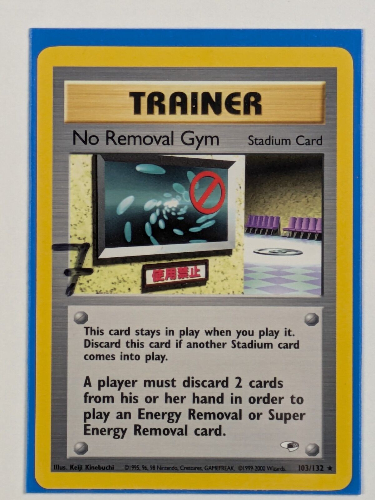 No Removal Gym - 103/132 - Rare Unlimited Gym Heroes - Pokemon Card - NM