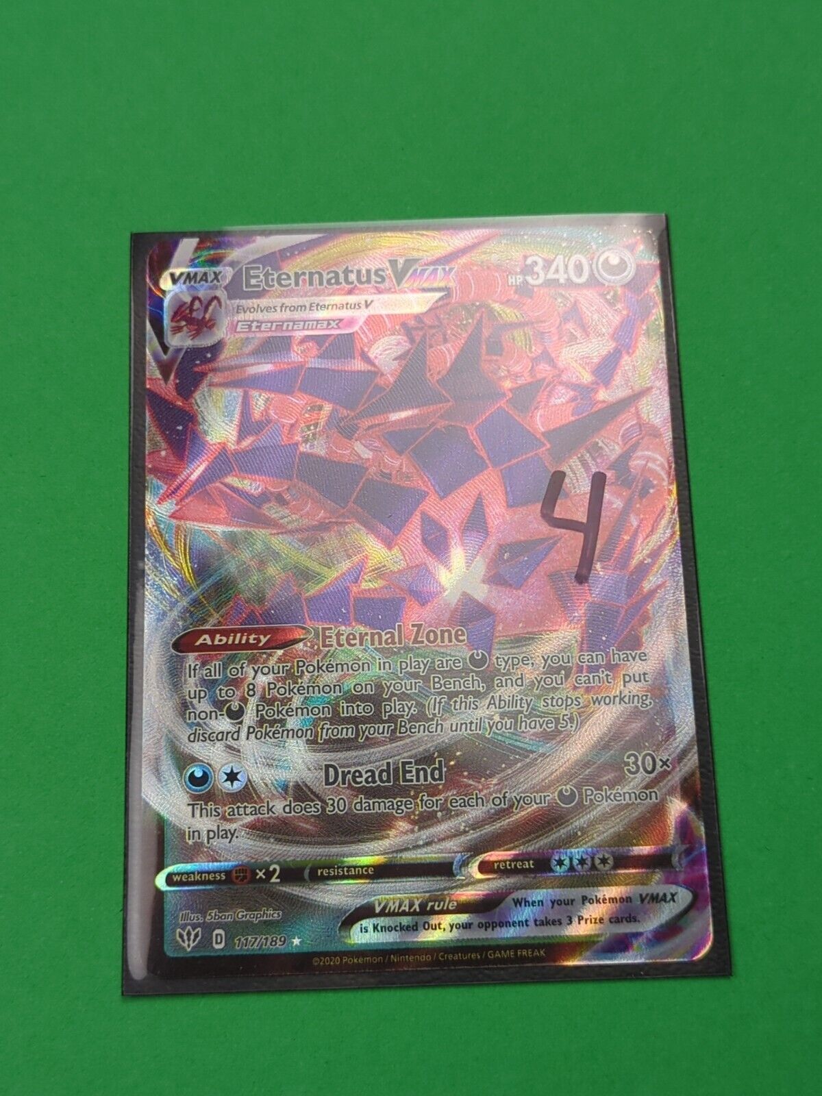 Eternatus VMAX - 117/189 - Ultra Rare Darkness Ablaze - Pokemon Card - NM