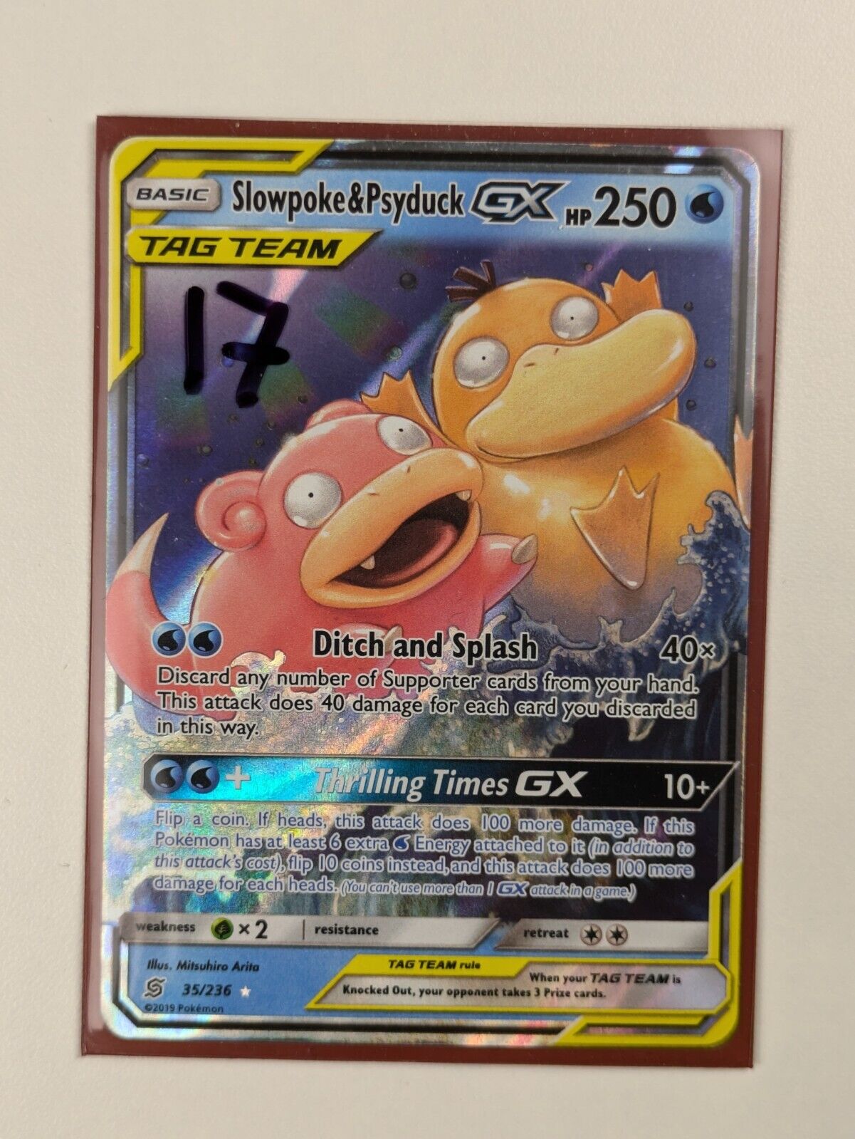 Slowpoke & Psyduck GX - 35/236 - Ultra Rare Unified Minds - Pokemon Card - NM