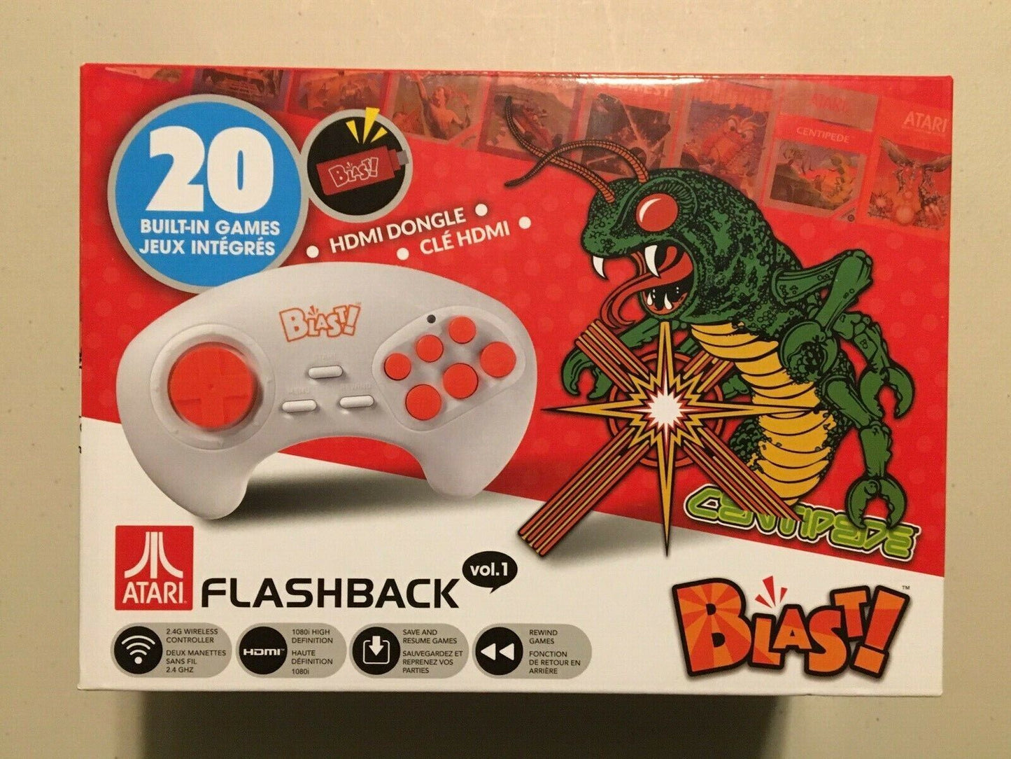 AT Atari Flashback Blast! 20 Built-In Games Centipede Yars' Wireless HDMI Dongle