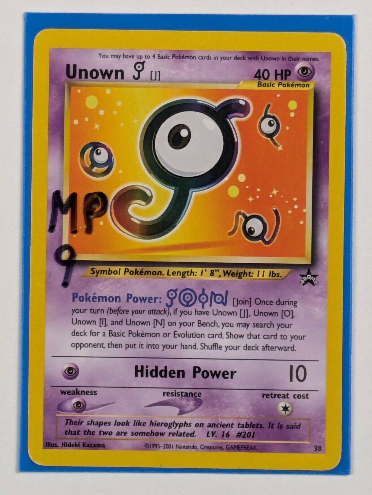 Unown J - 38 - Promo Wizards Black Star Promos - Pokemon Card - MP