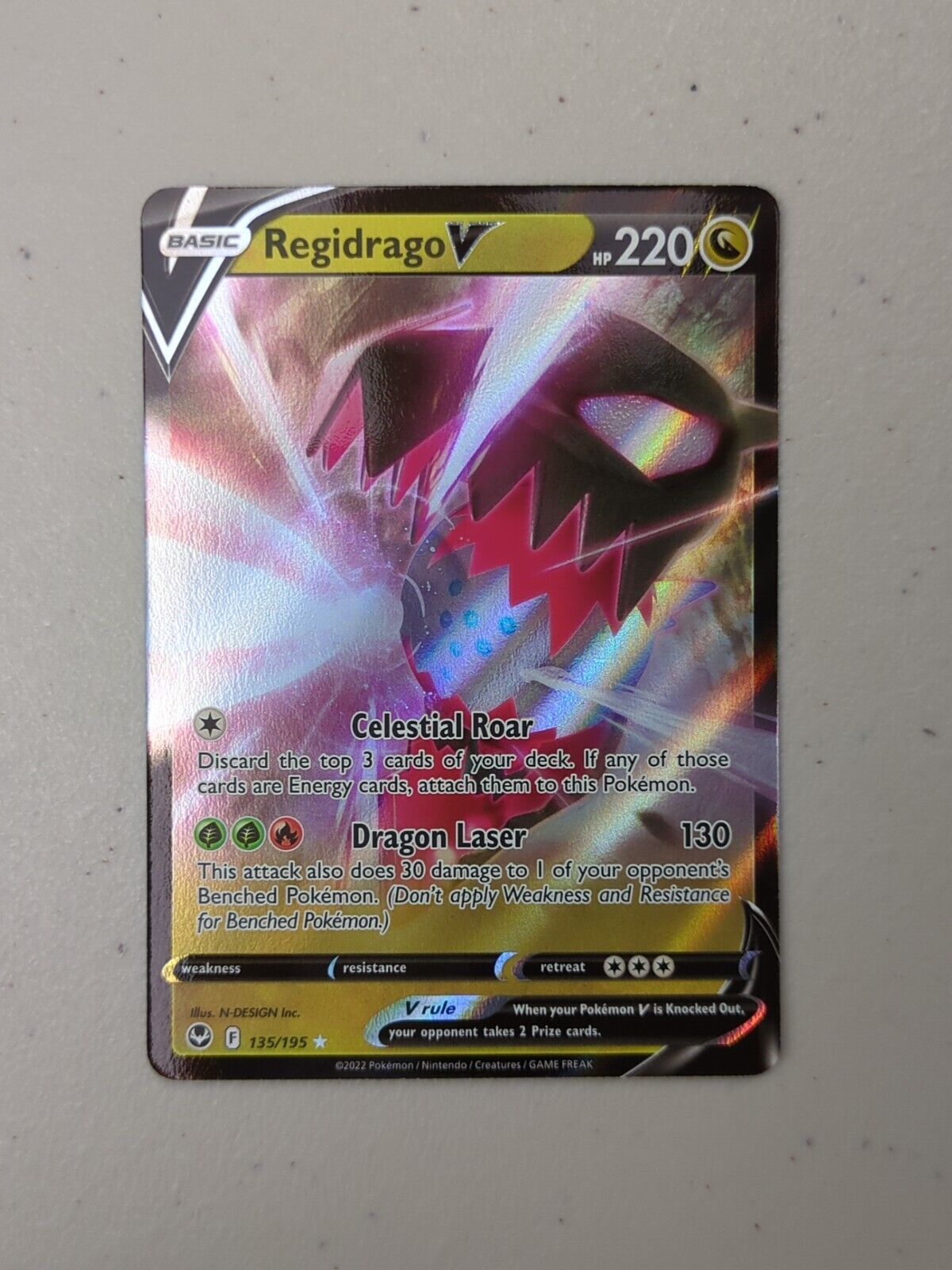 Regidrago V - 135/195 - Ultra Rare Silver Tempest - Pokemon Card - NM